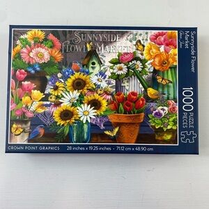Crown Point Graphics Sunnyside Flower Market - 1000 Piece Jigsaw Puzzle NIB‎